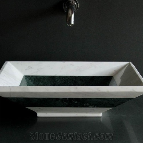 Carrara White Square Sink
