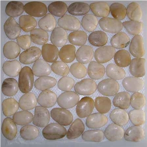 Beige Marble Polished Pebbles Mosaic Fb-006