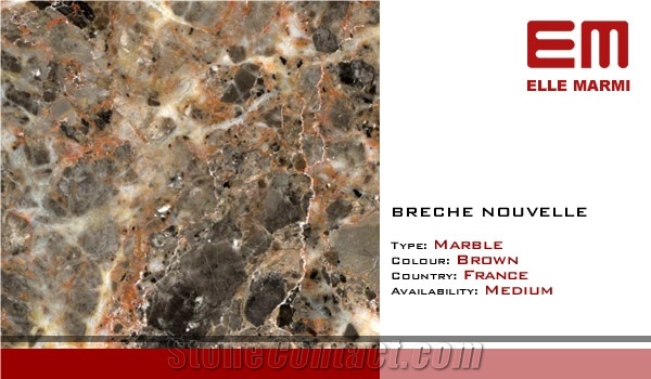 Breche Nouvelle Marble Slabs & Tiles, France Brown Marble