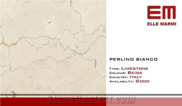 Perlino Bianco Limestone, Italy Beige Limestone Slabs & Tiles