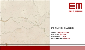 Perlino Bianco Limestone, Italy Beige Limestone Slabs & Tiles
