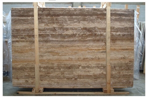 Cassata Travertine Slabs, Peru Brown Travertine