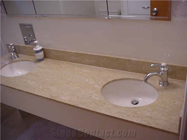 Marble Bathroom Vanity Top, Yellow Marble