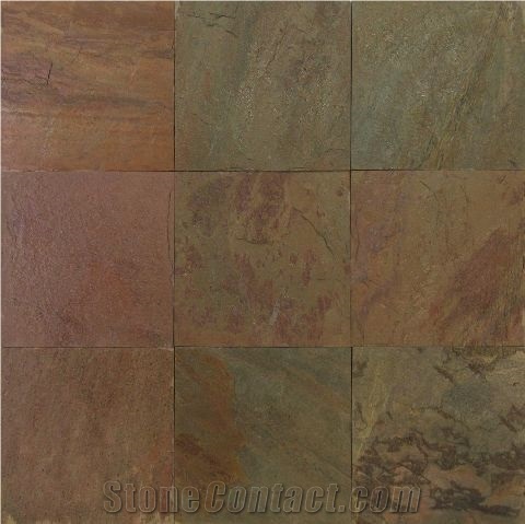 Copper Slate Slabs, India Brown Slate