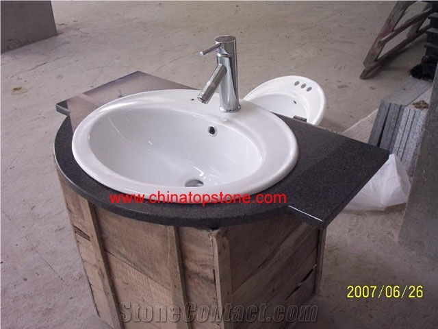 Black Granite Bathroom Vainty Top