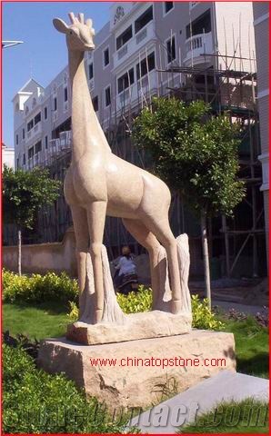 Brown Marble Giraffe Sculpture