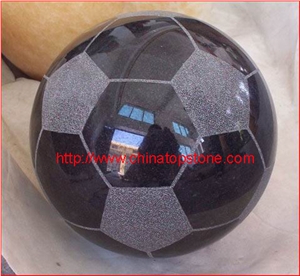 Black Granite Football Fountain Ball