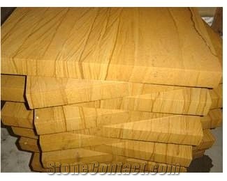 Yellow Wooden Sandstone French Pattern Slabs & Tiles, Sichuan Yellow Sandstone Slabs & Tiles