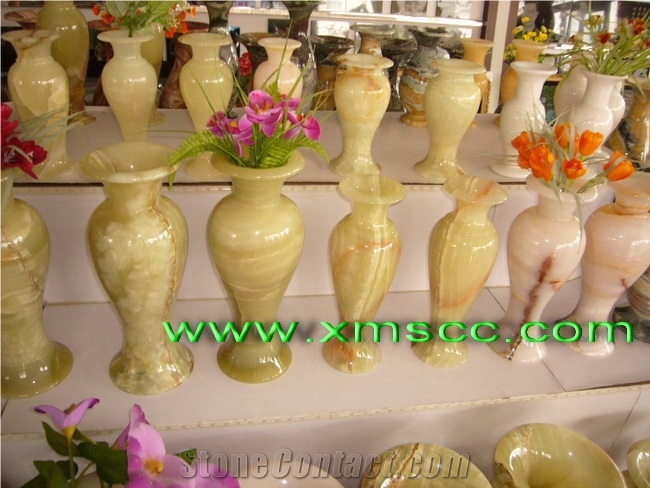 Light Green Onyx Flower Vase