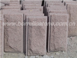 Red Granite Wall Stone, Mushroom Stone
