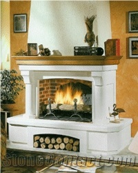 Limestone, Marble Fireplace