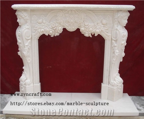 White Marble Fireplace Surround 02