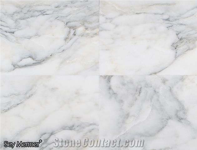 White Turkish Marble Tiles, Slabs