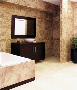 Monaco Brown Marble Bathroom Design