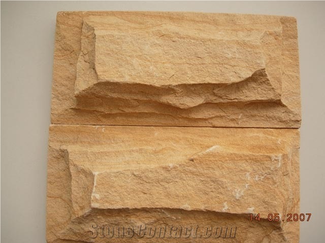 China Yellow Sandstone Mushroom Stone Cladding
