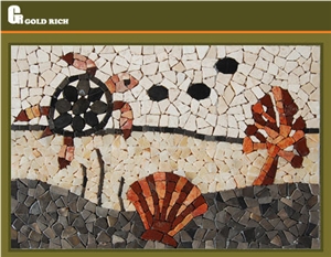 Natural Stone Mosaic Panel Picture,Sea World