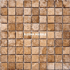 Brown Travertine Mosaic M-107