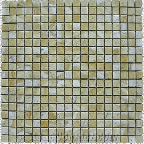 Travertine Mosaics Tiles with Mesh