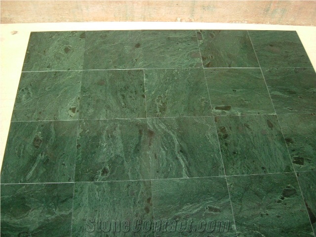 Plain Green Marble Slabs & Tiles, India Green Marble