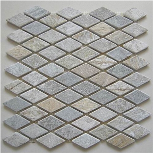 Hebei Beige Slate, Oyster Slate Mosaic--M027