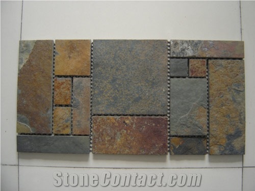 Hebei Rust Slate Mosaic Pattern