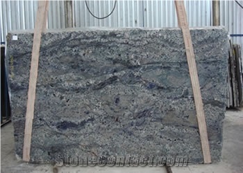 Blue Persa Granite Slab, Brazil Blue Granite