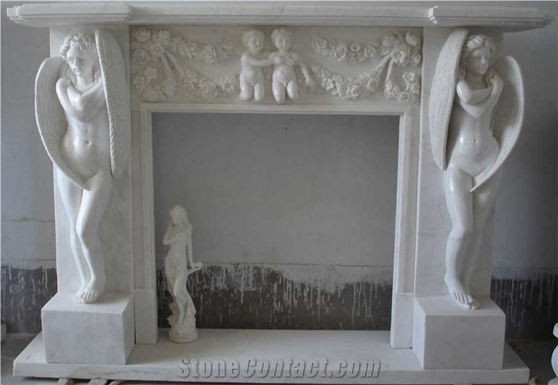 Marble Pure White Fireplace