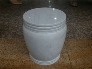 White Marble Urn Tombstone Accessory