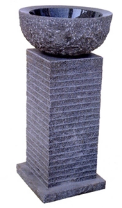 Black Granite Basin & Pillar Base