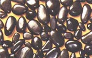 Black Pebble Stone, Polished Pebbles P002