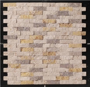 Split Face Travertine Brick Mosaic
