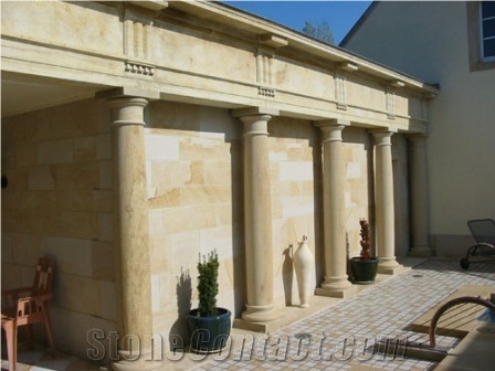 Pierre De Jaumont Limestone Facade, Columns, Building Ornaments