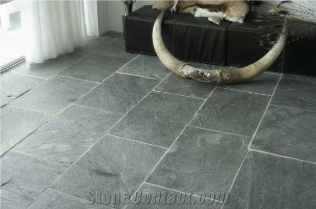 Silver Grey Slate Floor Tile, India Grey Slate