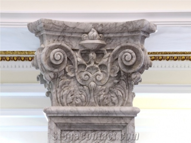 Marble Carved Column, Pillars