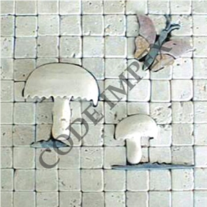 Ivory Travertine Tumbled Mosaic for Kitchen Wall