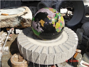 Black Granite Ball Water Fountain