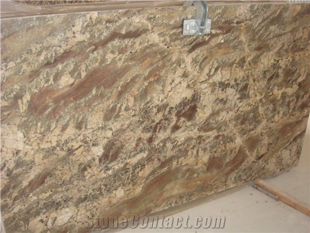 Netuno Bordeaux Granite Slab from Brazil - StoneContact.com