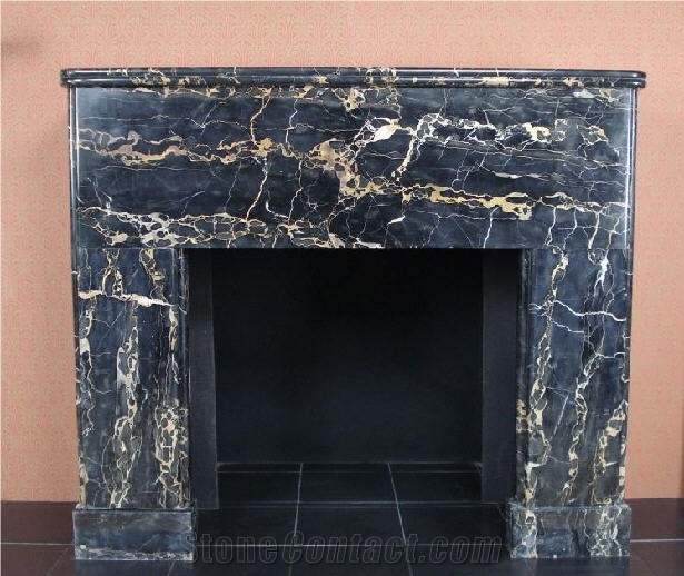 Nero Portoro Marble Fireplace Mantel From Italy Stonecontact Com