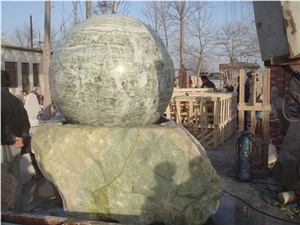 Green Marble Ball Fountain