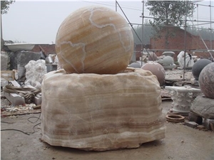 Imperial Wood Vein Marble Ball Fountain