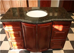 Bath Cabinet with Granite Top, Brown Granite Bath Tops