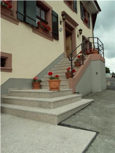 Stairs in Rosa Porrino, Flamed