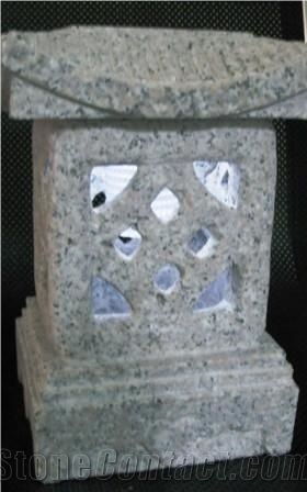 Grey Granite Garden Solar Light Lantern