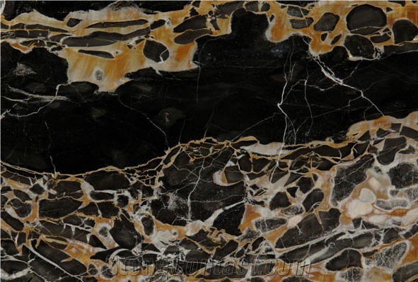 India Black Gold Marble Slabs & Tiles