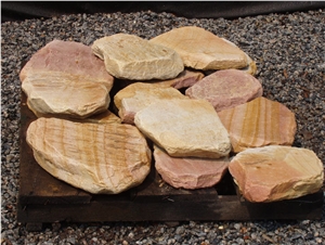 Rainbow Sandstone Tumbled Steppers,Stepping Stone