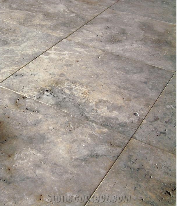 Afyon Silver Travertine Floor Tiles, Turkey Grey Travertine walling tiles, slabs