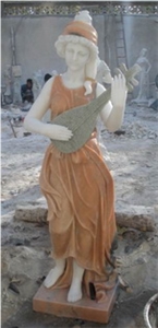 Fangshan White Jade Marble Human Statue