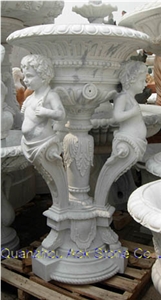 Supply White Marble Sculptured Flowerpot
