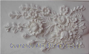 White Marble Embossment Sculpture