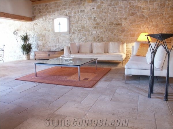 Chanceaux Antiqued French Limestone Pattern, Slabs